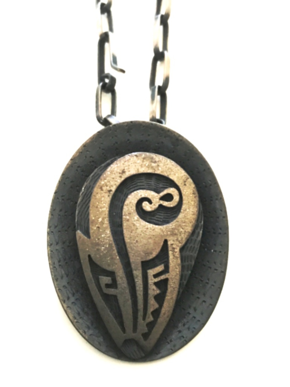 West Coast Indigenous Silver Art Pendant Necklace